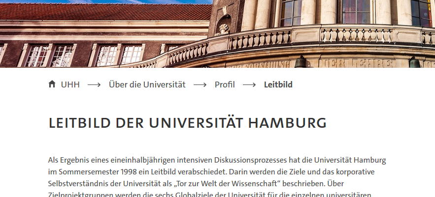 Leitbild der Universität Hamburg